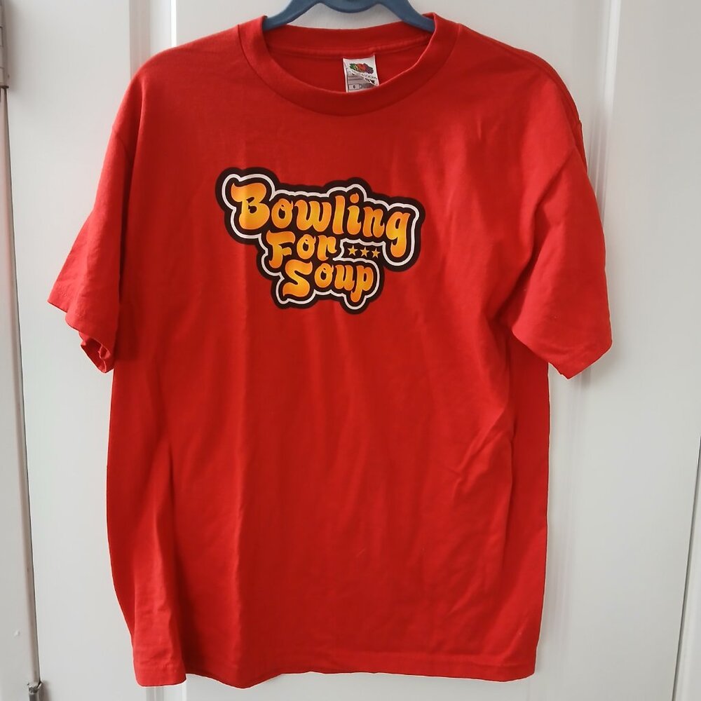 Vintage Style Bowling for Soup Red Short Sleeve Band Tee - Picture 2 of 8